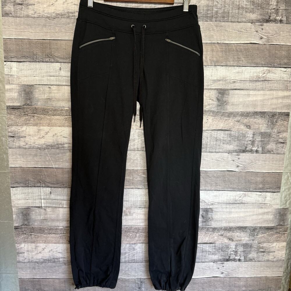 Athleta Size Small Black Metro Slouch Stretch Joggers Zip Pockets Full Length